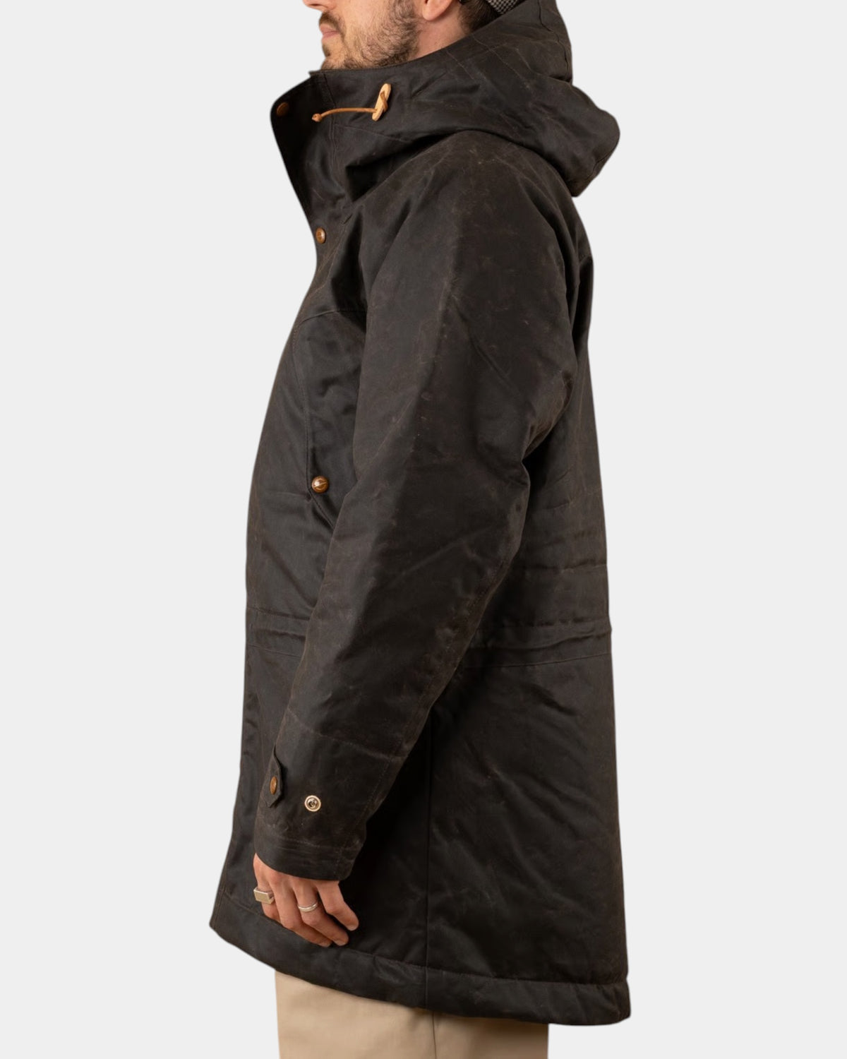 Manifattura Ceccarelli Long Mountain Jacket 7013 – Giacca lunga in cotone cerato con cappuccio