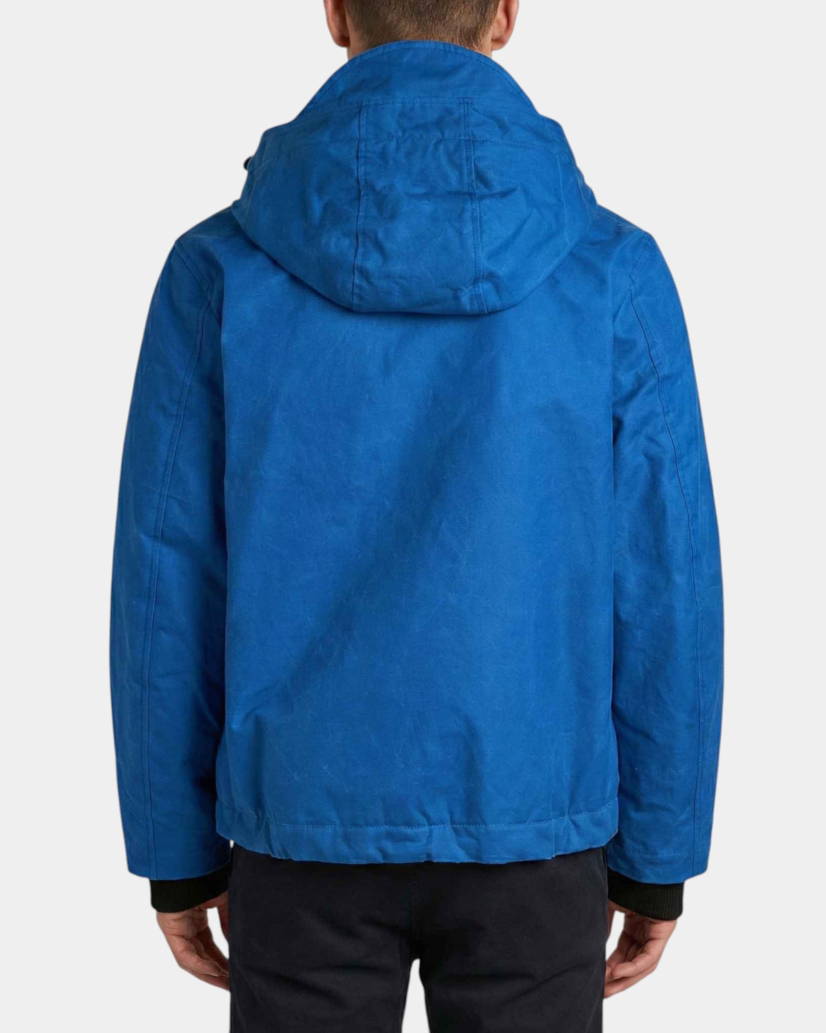 Manifattura Ceccarelli Blazer Coat 7066 – Giaccone in cotone cerato con cappuccio blu