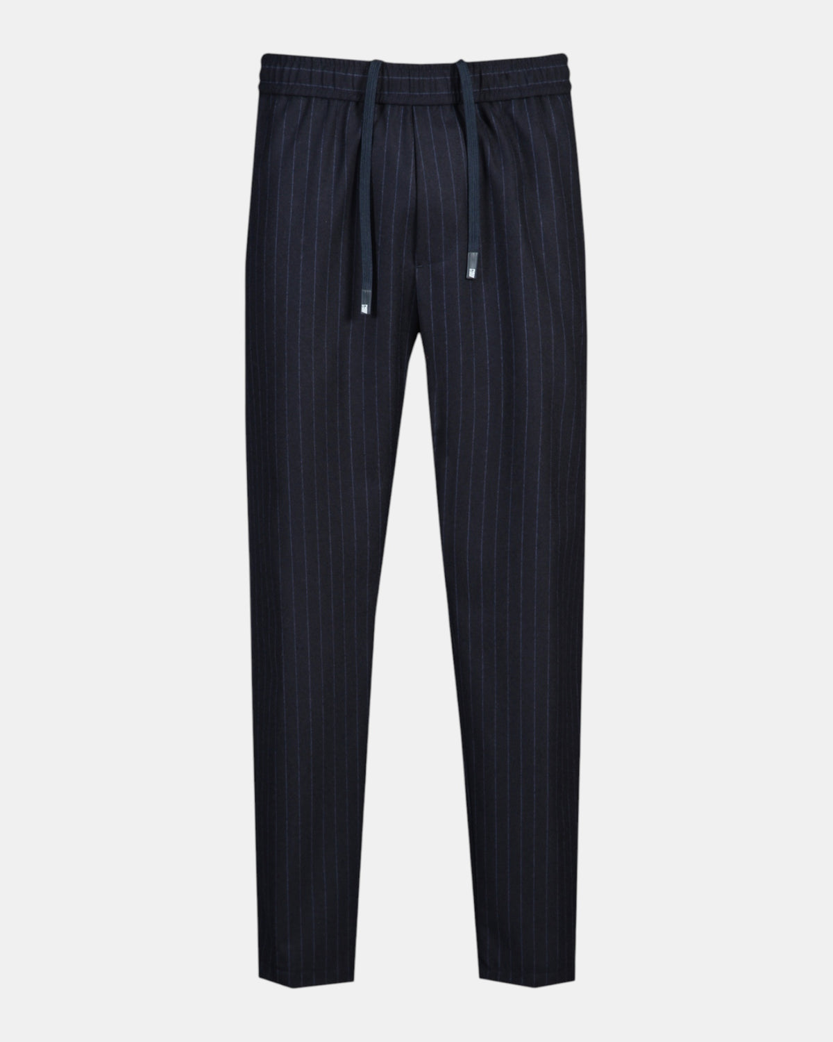 PMDS Ilan – Pantalone gessato in misto lana con coulisse Blu