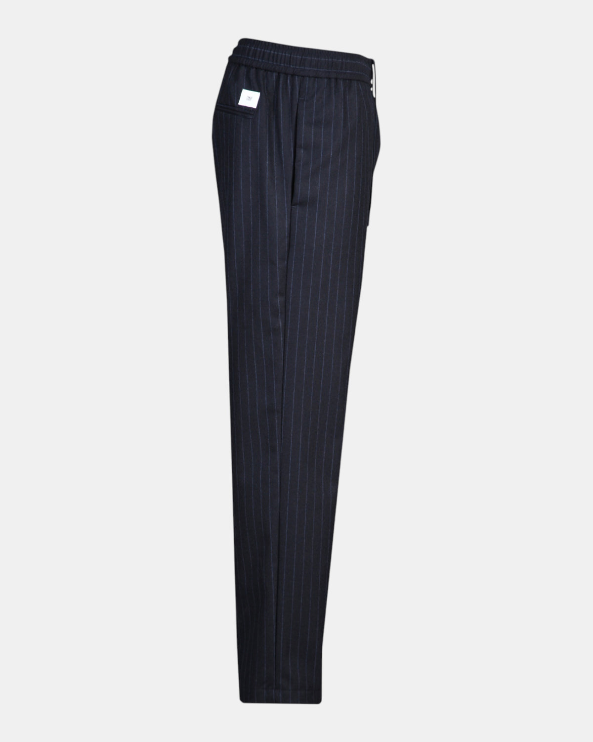 PMDS Ilan – Pantalone gessato in misto lana con coulisse Blu