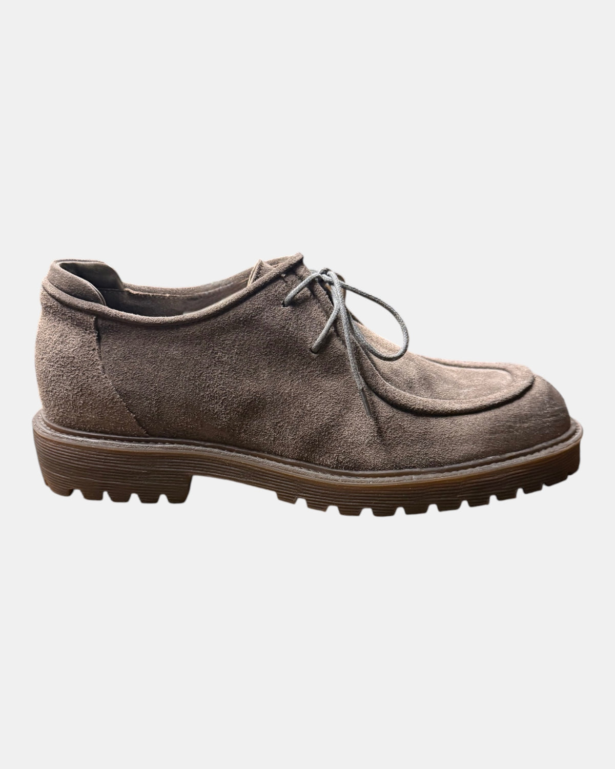 Hundred100 – Derby in suede con mascherina e suola carrarmato Tortora