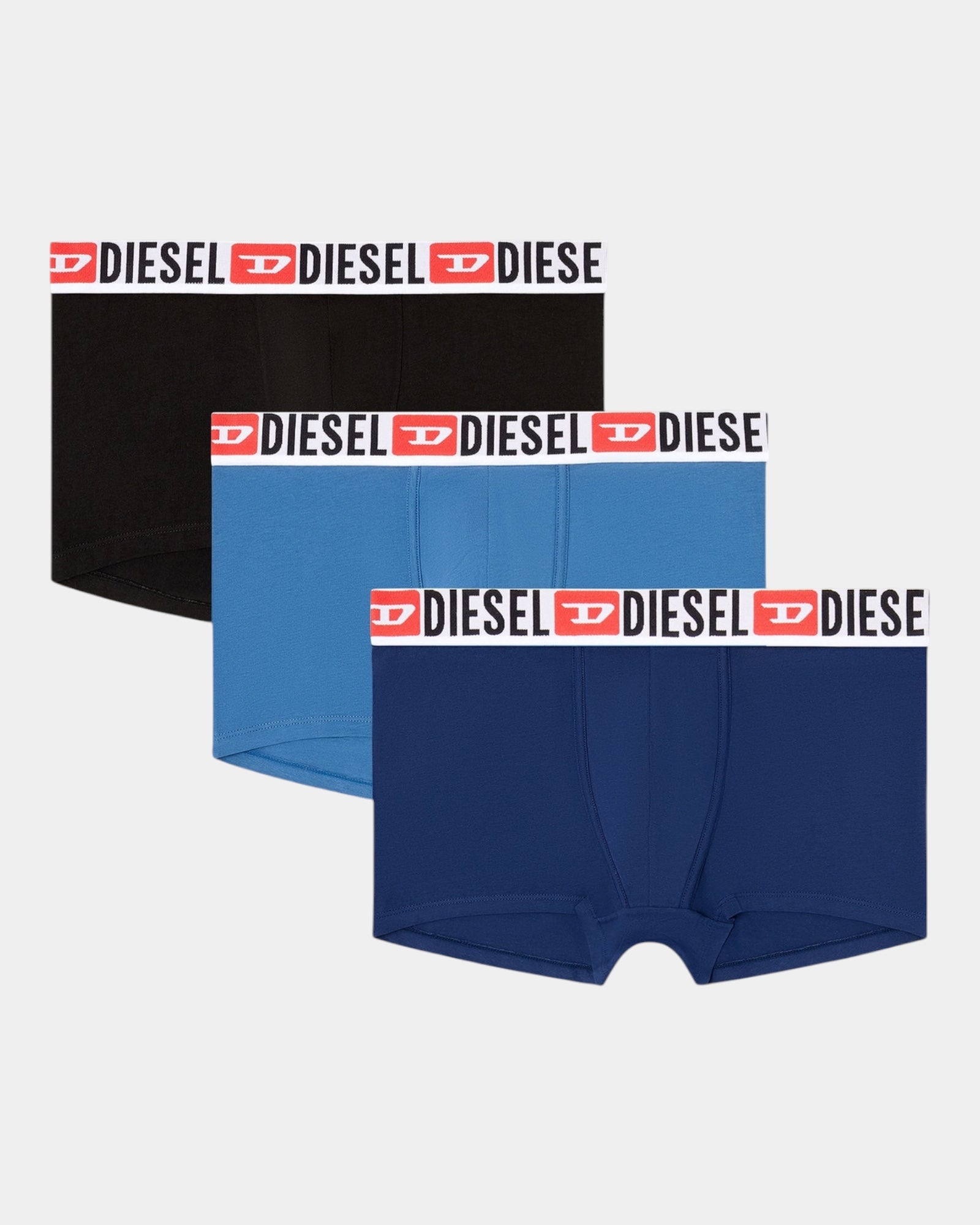 Diesel Set 3 Boxer con Logo in Vita Nero