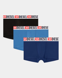 Diesel Set 3 Boxer con Logo in Vita Nero