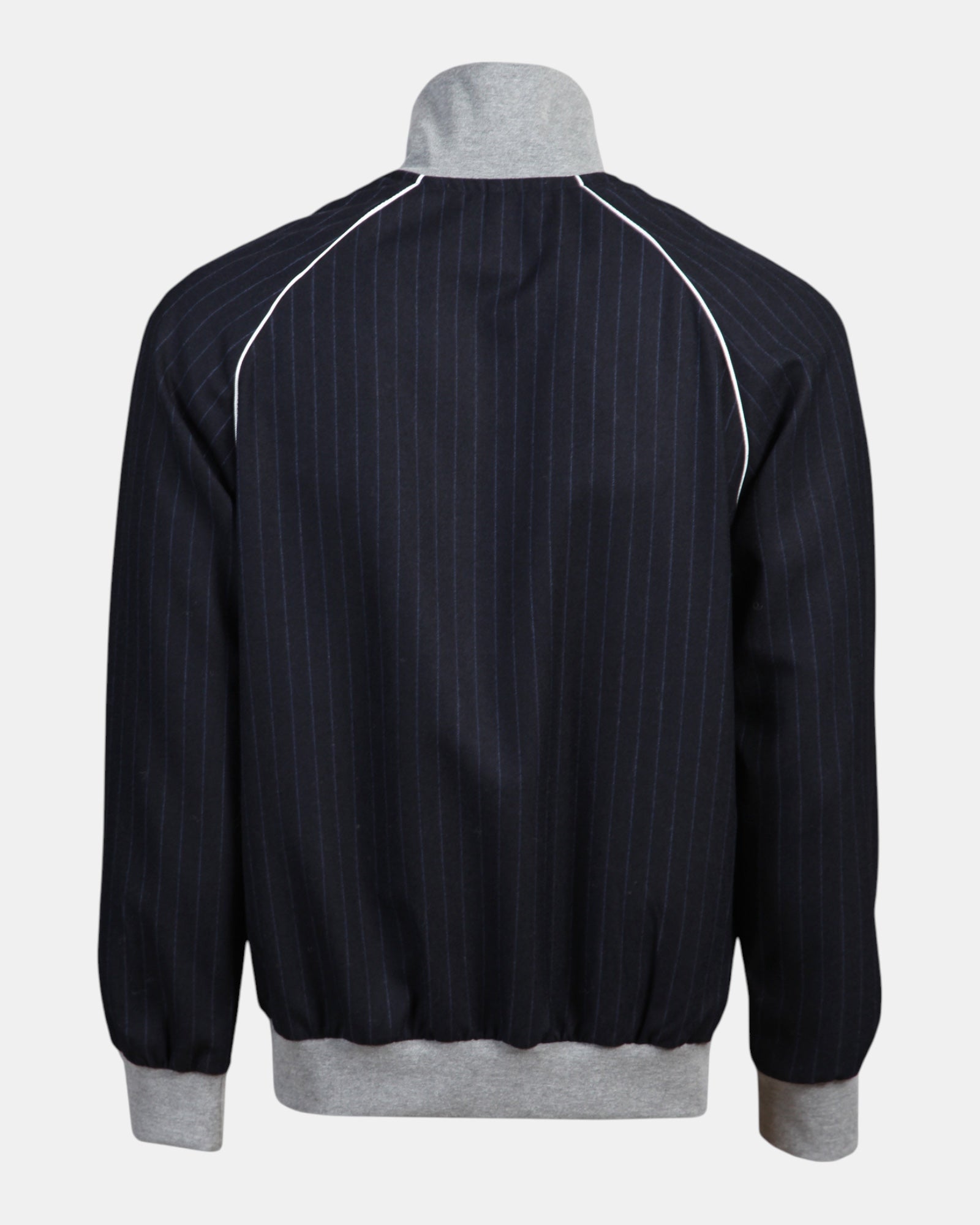 PMDS Ilan – Felpa full zip in misto lana gessato Blu