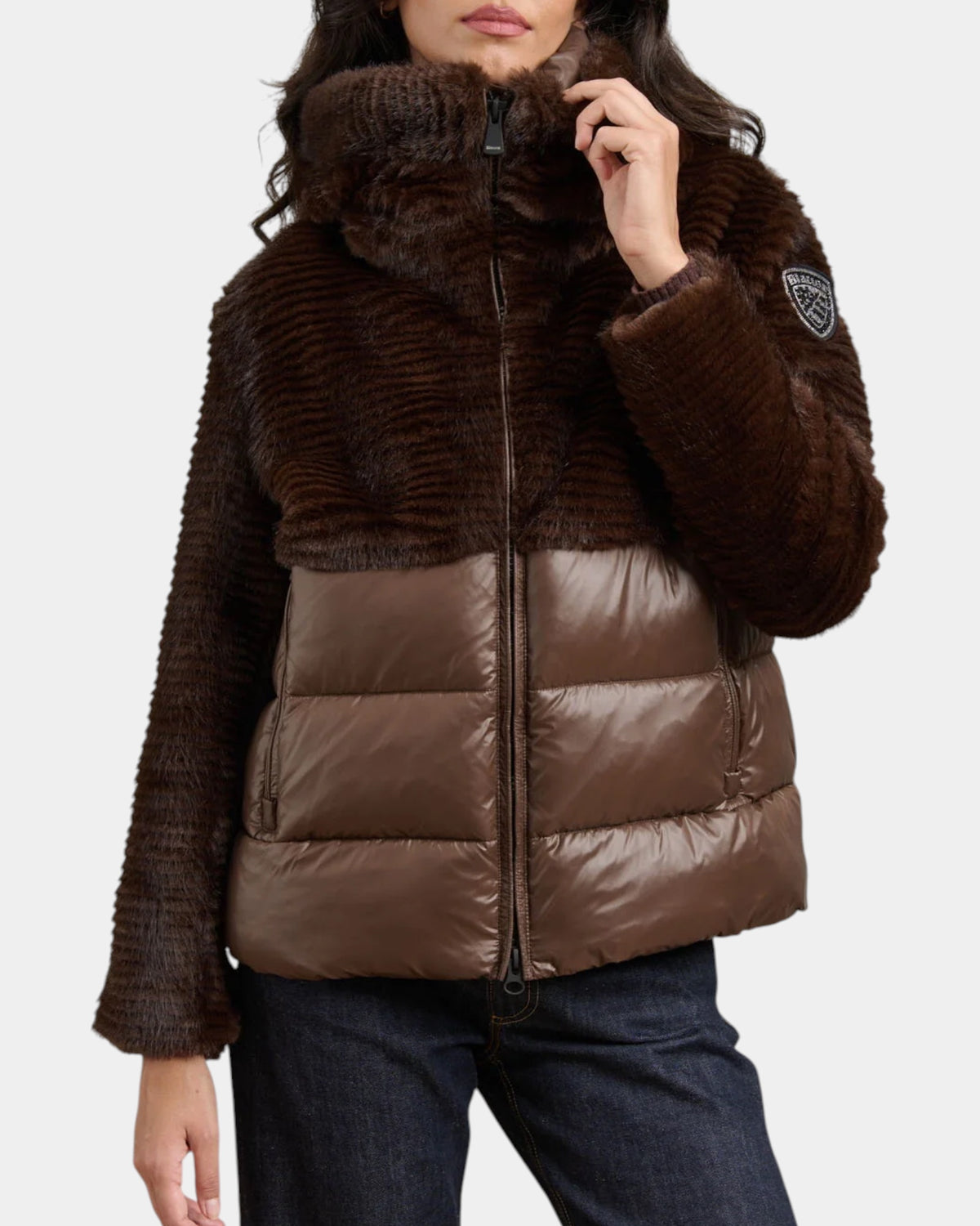 Blauer Fanevil – Giubbotto in ecopelliccia e nylon con cappuccio