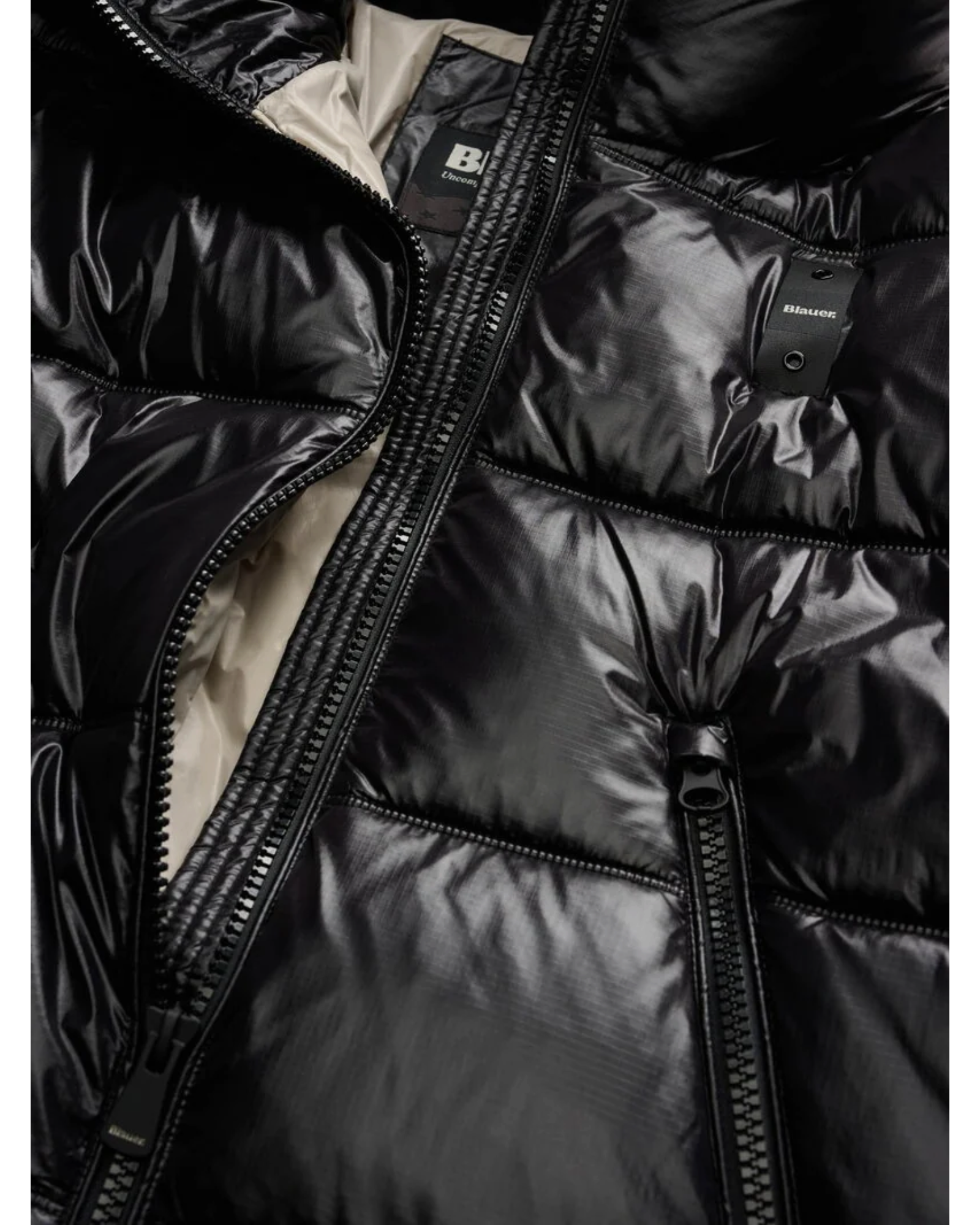 Blauer Armory – Giubbotto lungo imbottito con cappuccio nero