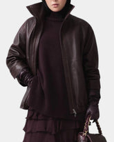 Marella Monochrome Bomber Livrea in Nappa