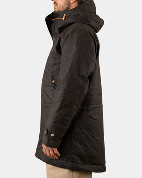 Manifattura Ceccarelli Long Mountain Jacket 7013 – Giacca lunga in cotone cerato con cappuccio