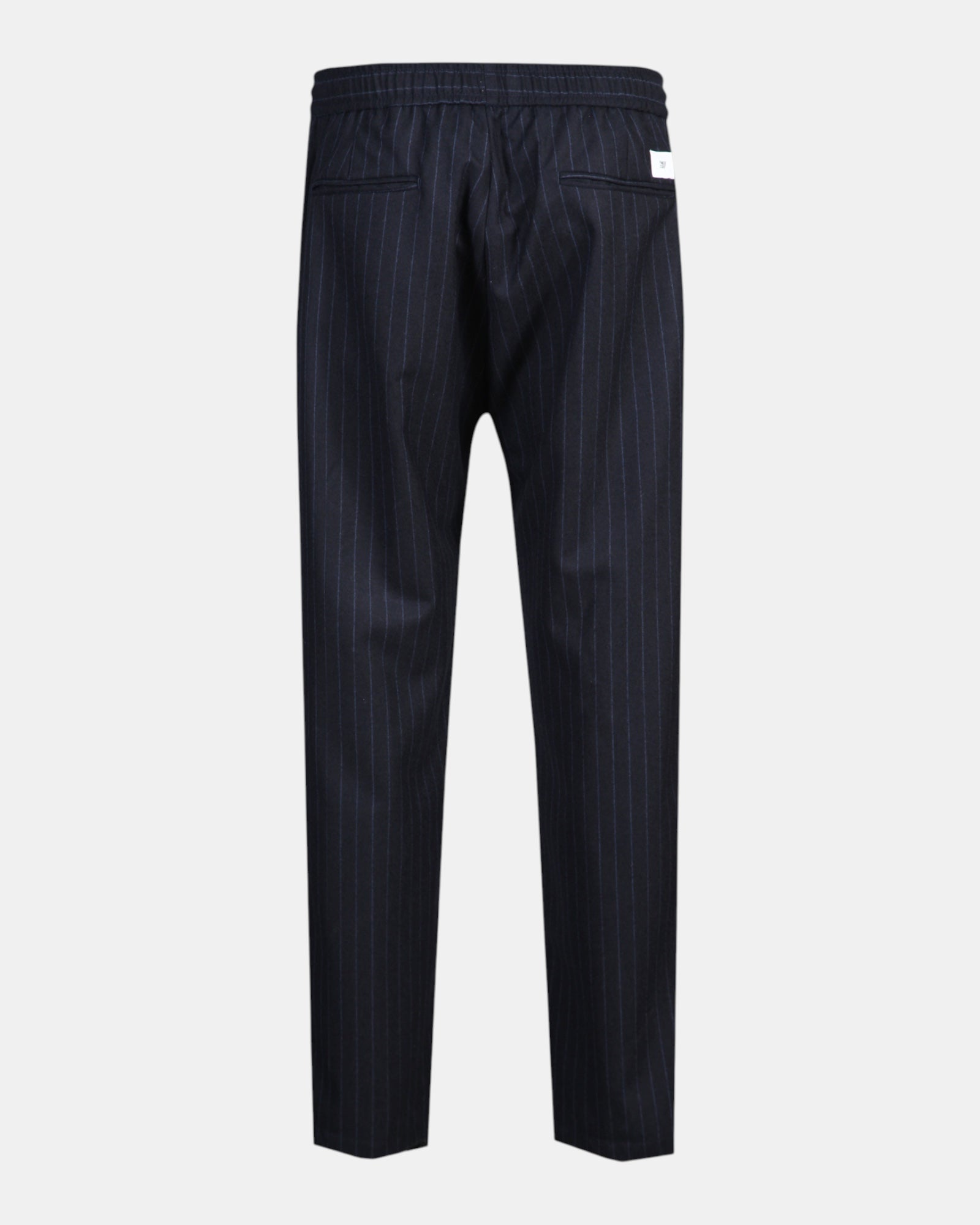 PMDS Ilan – Pantalone gessato in misto lana con coulisse Blu