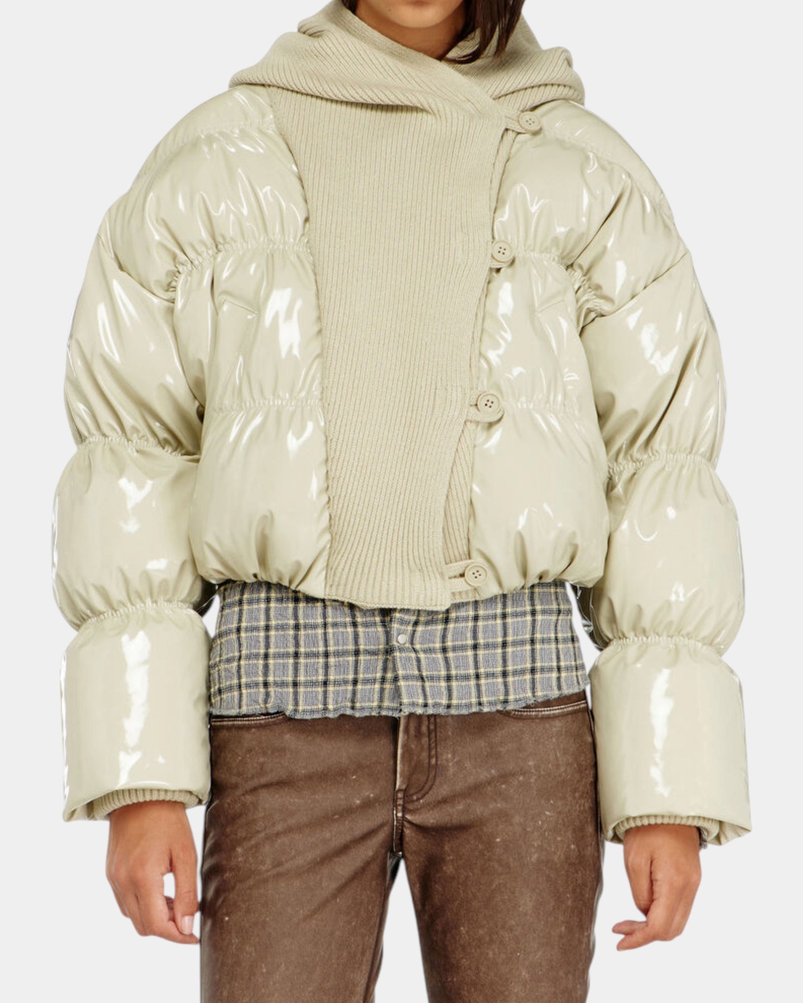 Diesel Giacca Imbottita W-Idney con Cappuccio in Maglia