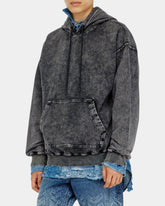 Diesel Felpa con Cappuccio S-Boxt-Hood-Tuk Effetto Denim