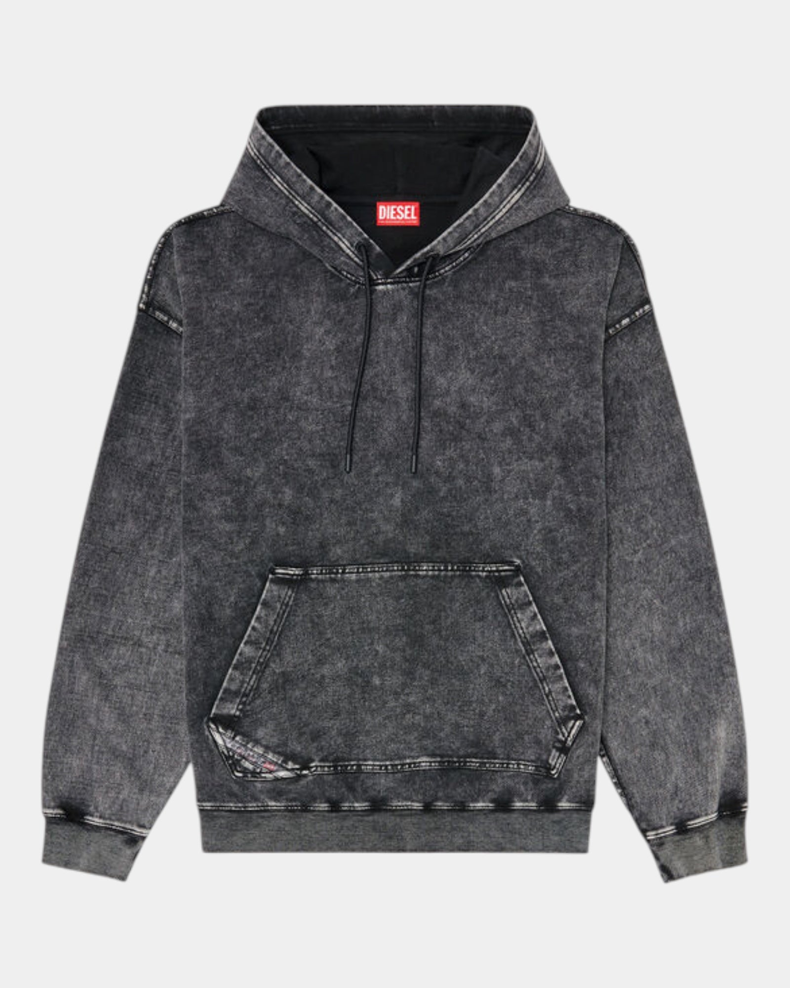 Diesel Felpa con Cappuccio S-Boxt-Hood-Tuk Effetto Denim
