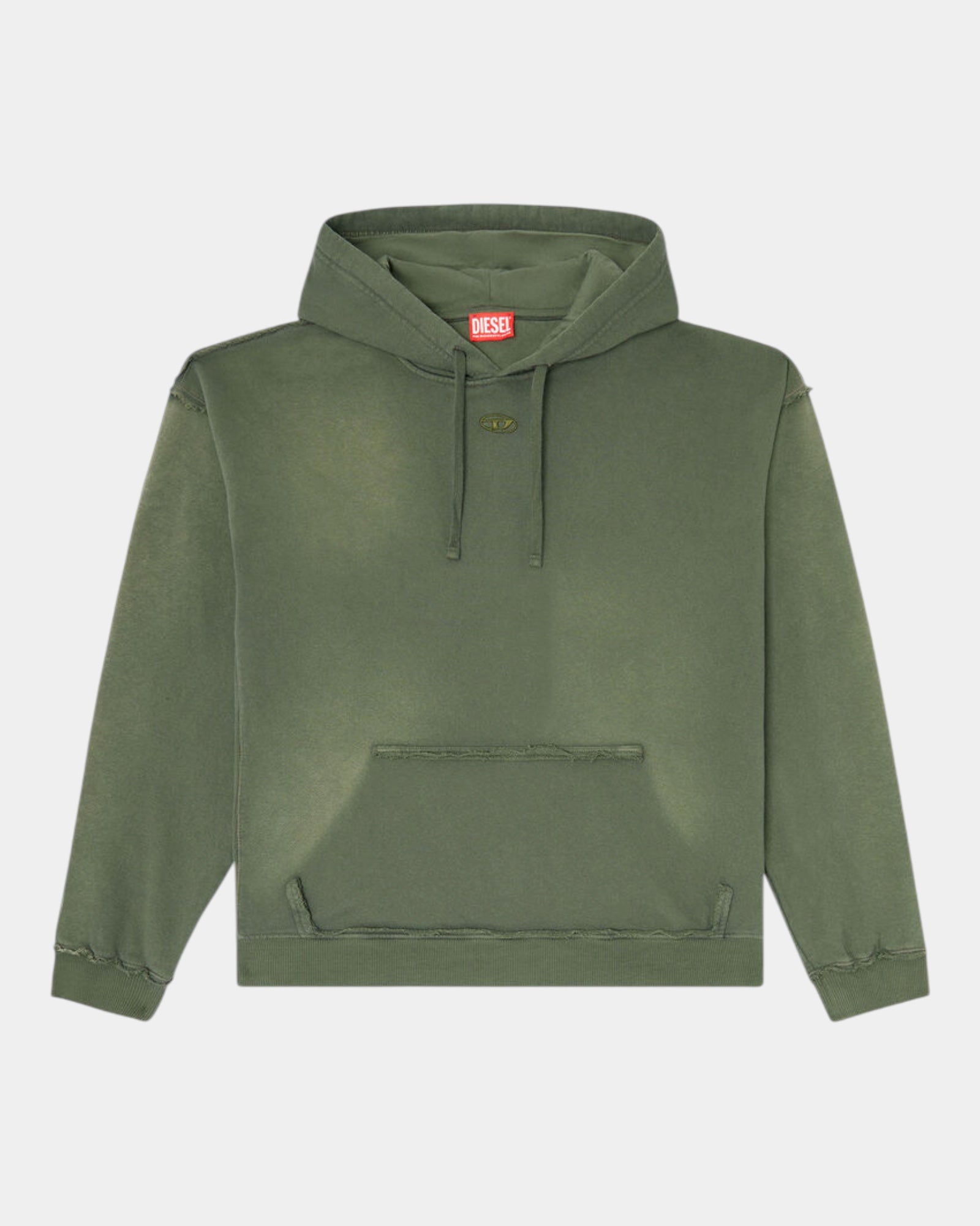 Diesel Felpa con Cappuccio S-Pock-Hood Verde militare