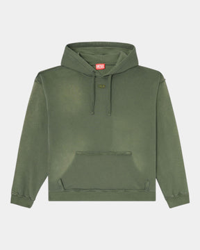 Diesel Felpa con Cappuccio S-Pock-Hood Verde militare