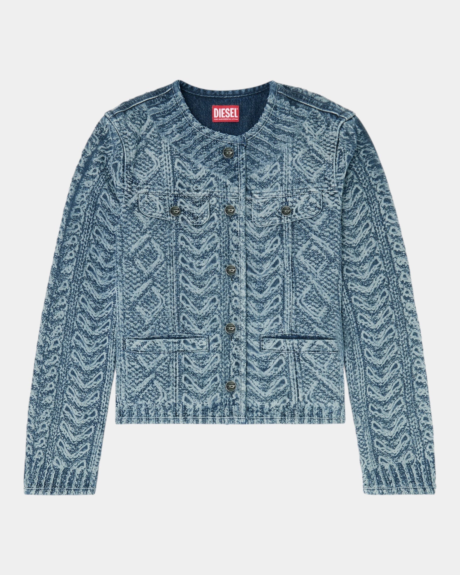 Diesel Giacca in Denim De-Grafy-S2 Senza Collo