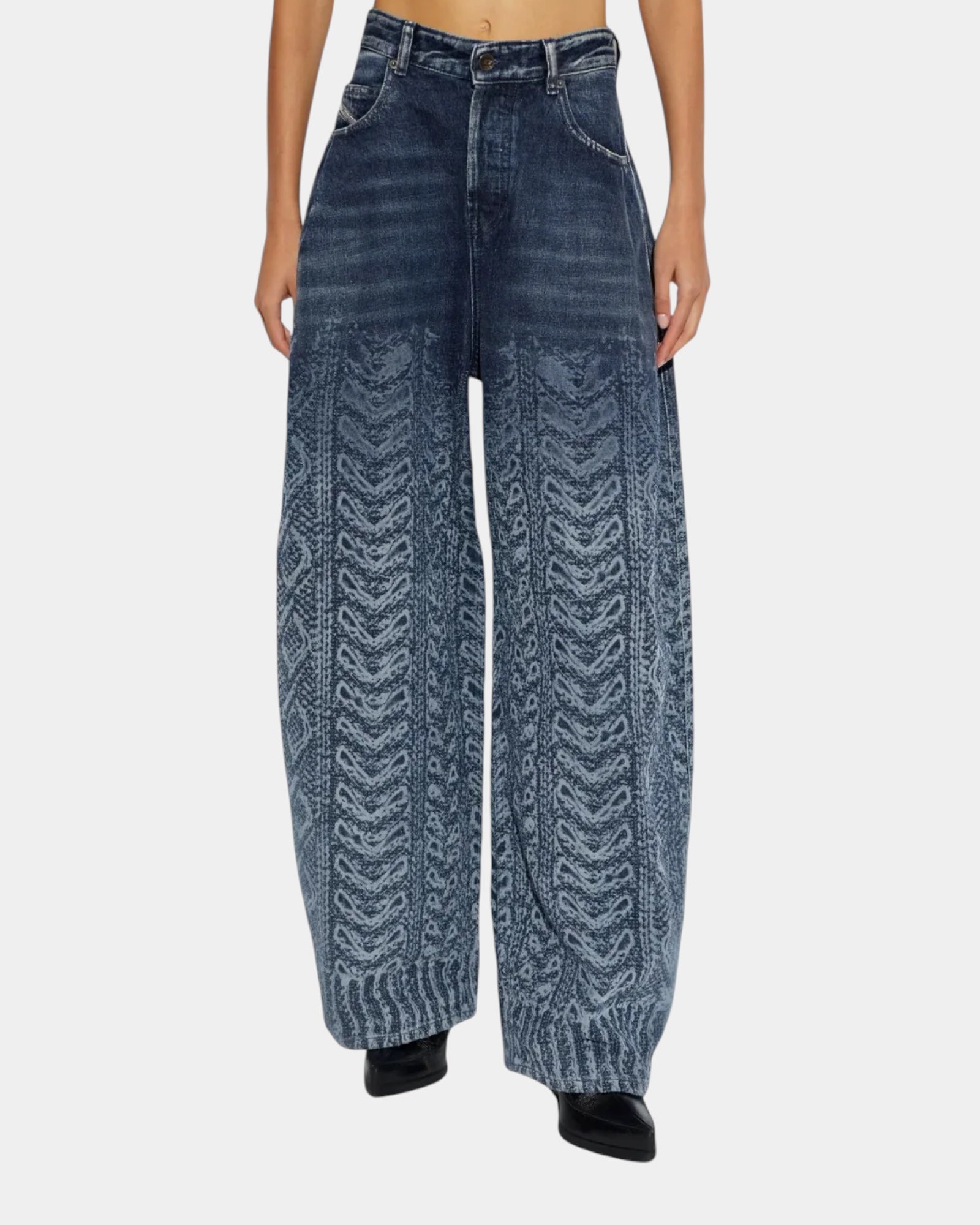Diesel Jeans D-Khelz Relaxed Effetto Maglia Blu scuro