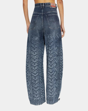 Diesel Jeans D-Khelz Relaxed Effetto Maglia Blu scuro