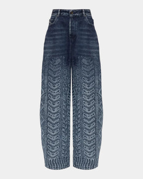 Diesel Jeans D-Khelz Relaxed Effetto Maglia Blu scuro