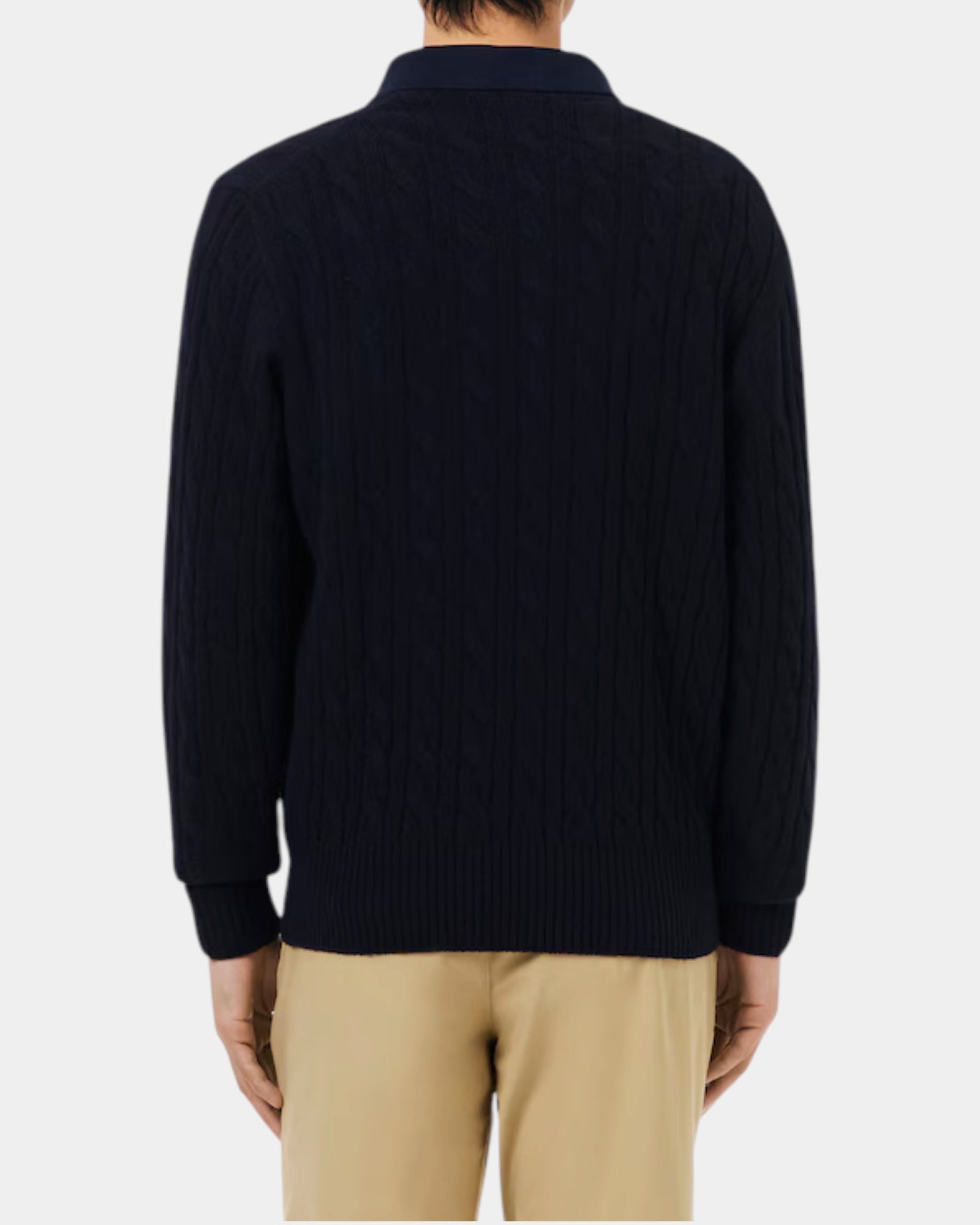 Lacoste Maglione girocollo a trecce in lana