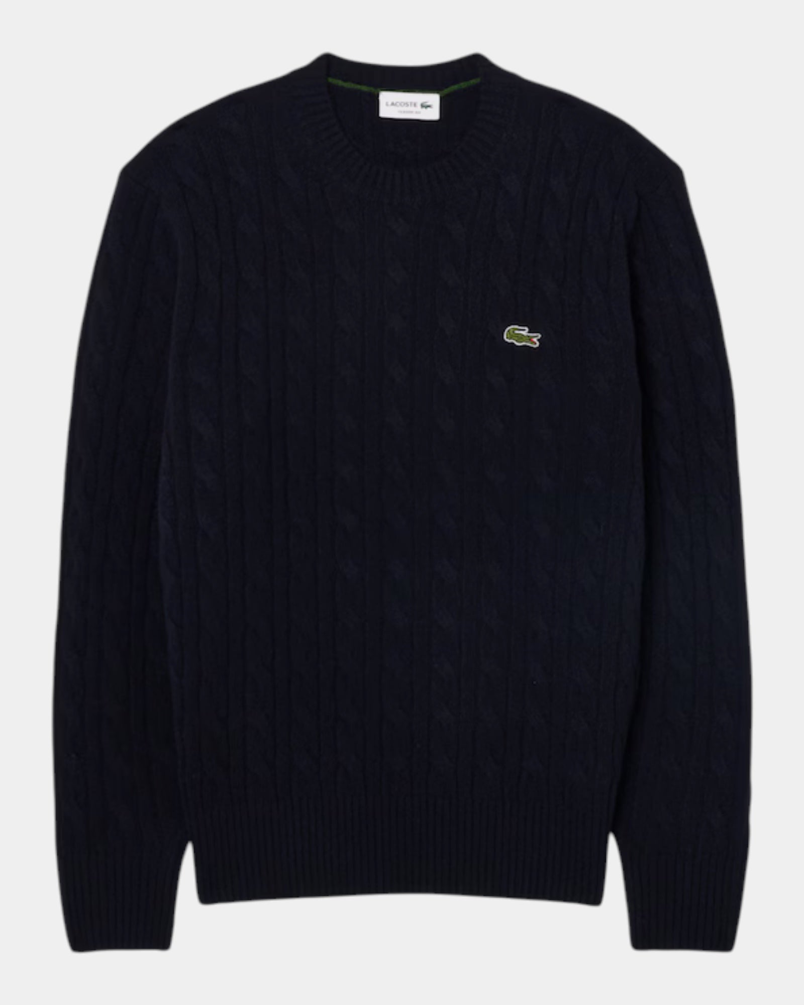 Lacoste Maglione girocollo a trecce in lana