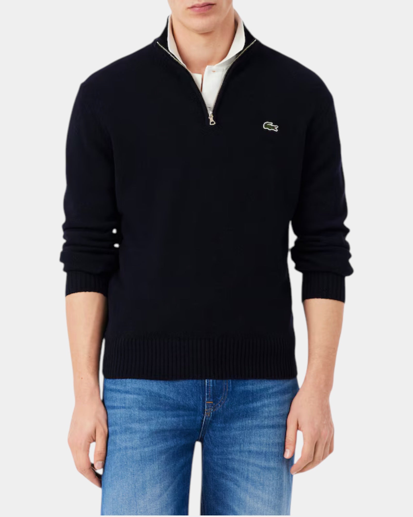 Lacoste Maglione a collo alto in lana con zip