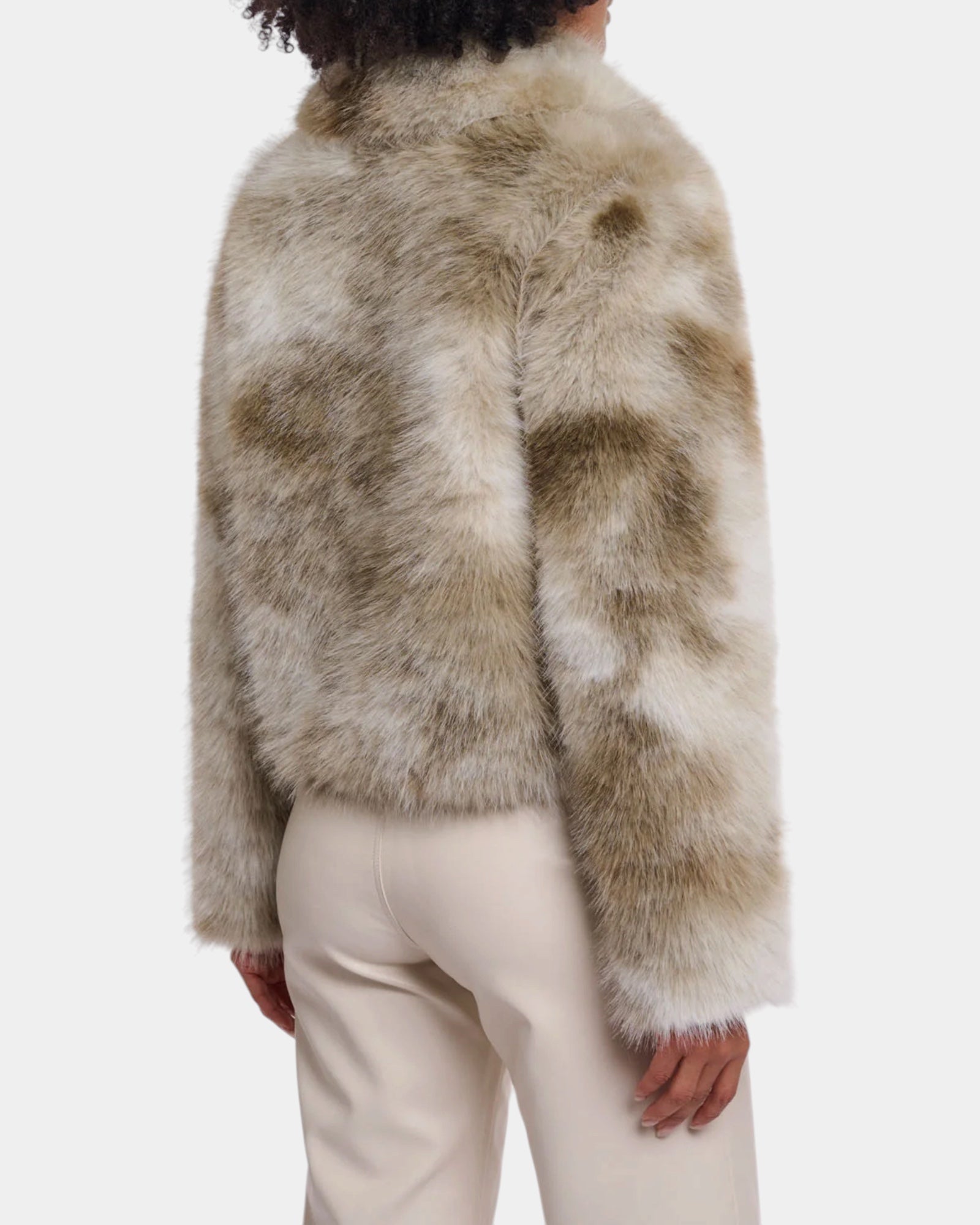 Rino & Pelle Amine – Giacca in ecopelliccia bicolore Beige/Verde