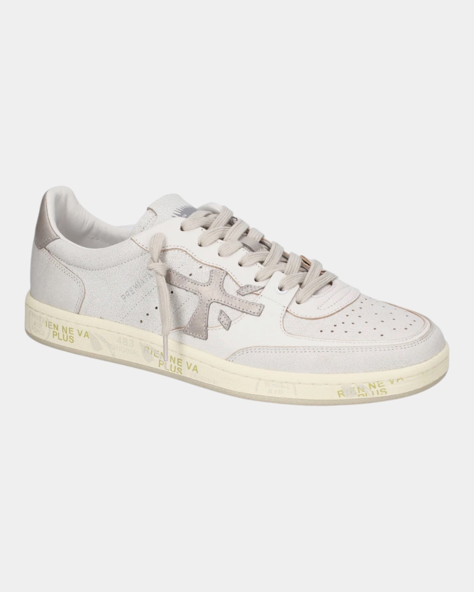 Premiata Bskt Clayd 8447 – Sneaker in pelle e suede Bianco/Beige