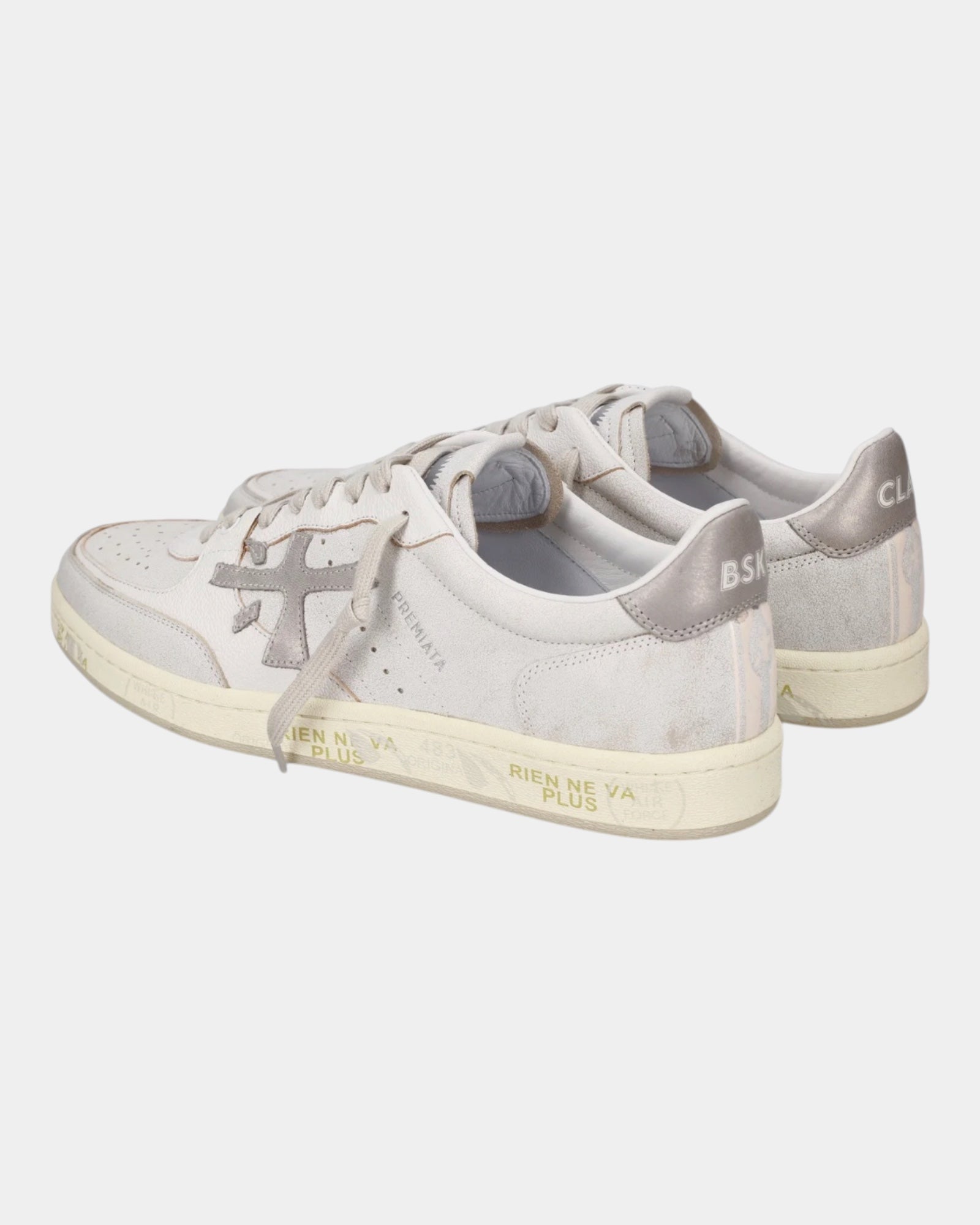 Premiata Bskt Clayd 8447 – Sneaker in pelle e suede Bianco/Beige