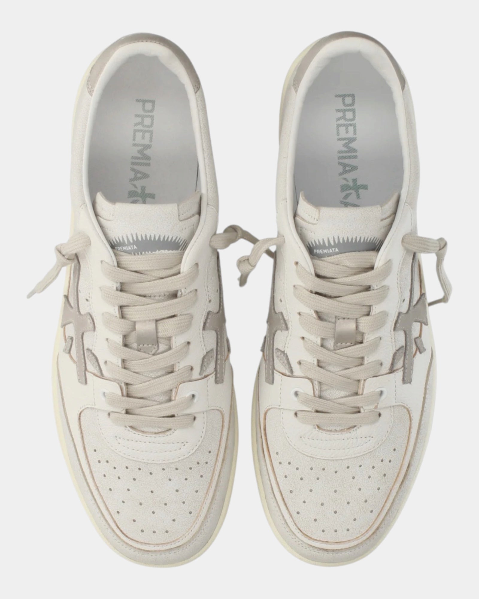 Premiata Bskt Clayd 8447 – Sneaker in pelle e suede Bianco/Beige