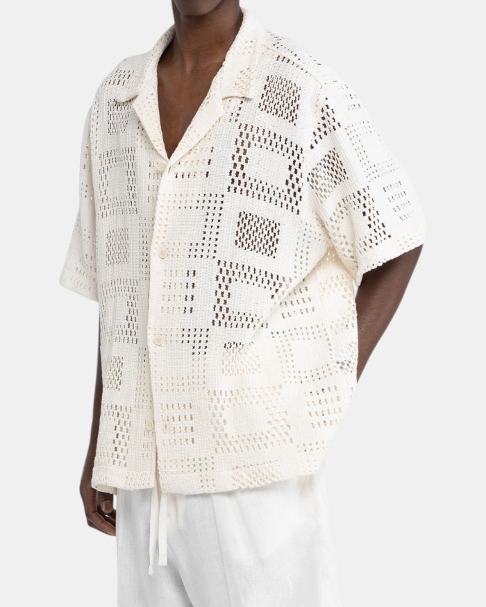 CAMICIA MANICA LUNGA CROCHET - S-CA3641