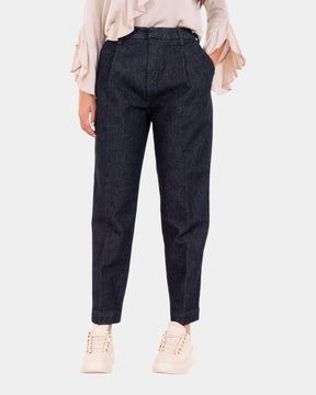 Roy Roger's Maemi – Pantalone chino in denim con pinces Blu