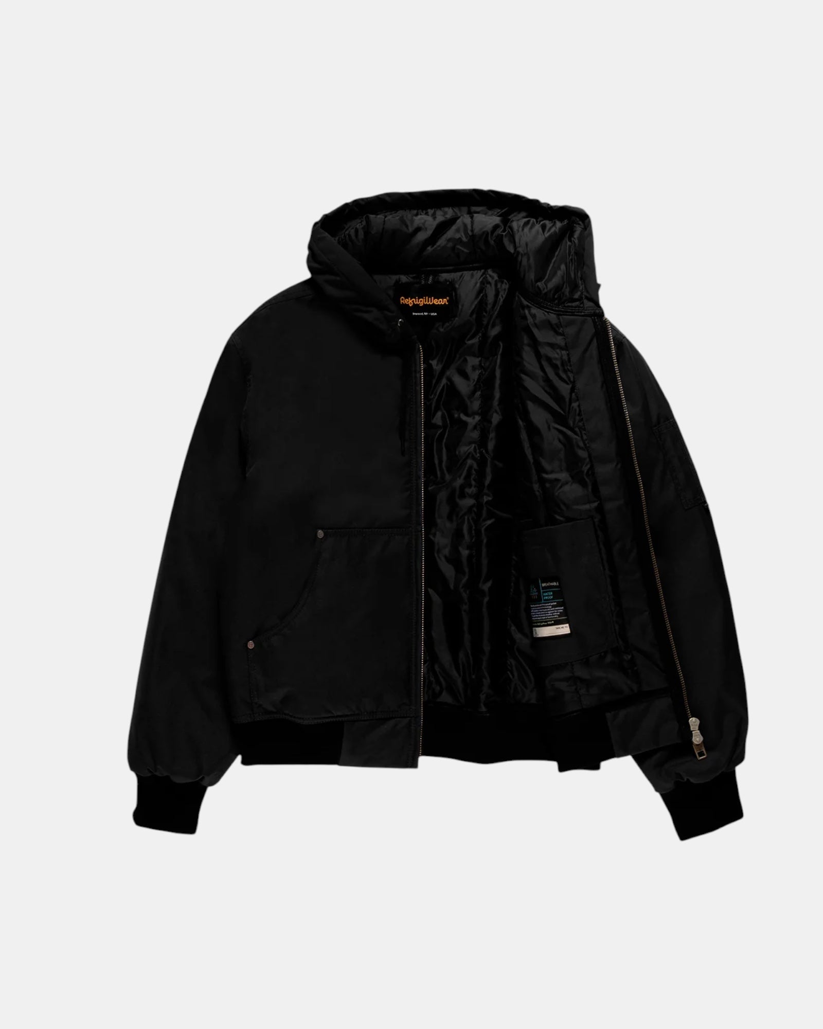 RefrigiWear Corby – Bomber imbottito con cappuccio Nero