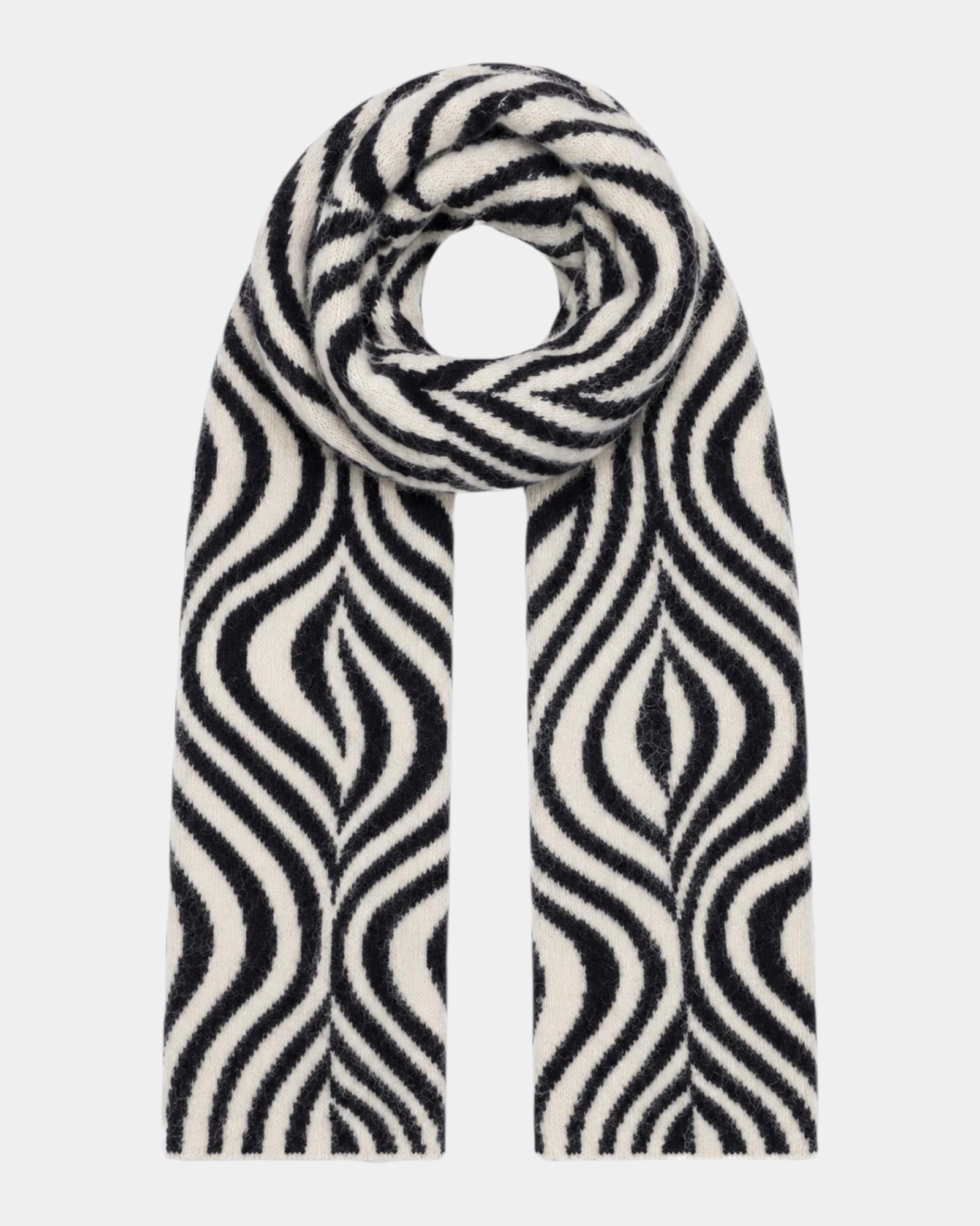 Rino & Pelle Catherina – Sciarpa zebrata Beige/Nero