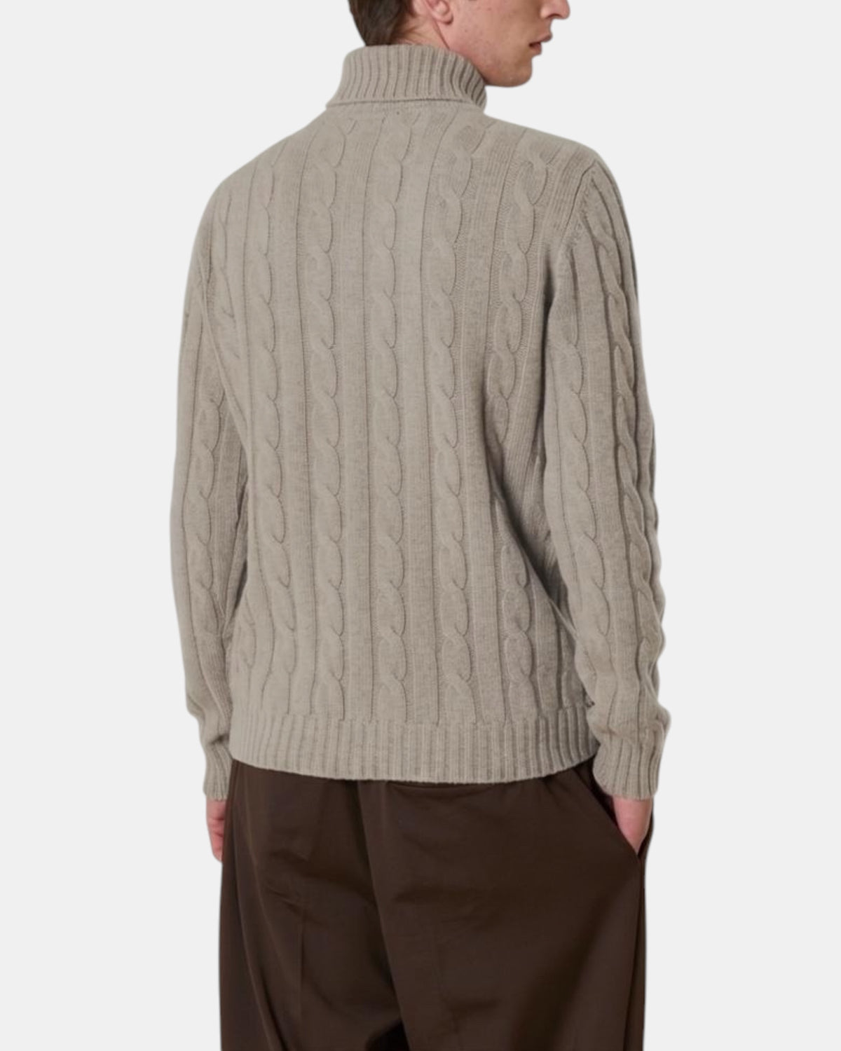 Daniele Fiesoli – Maglione a collo alto a trecce in lana merino