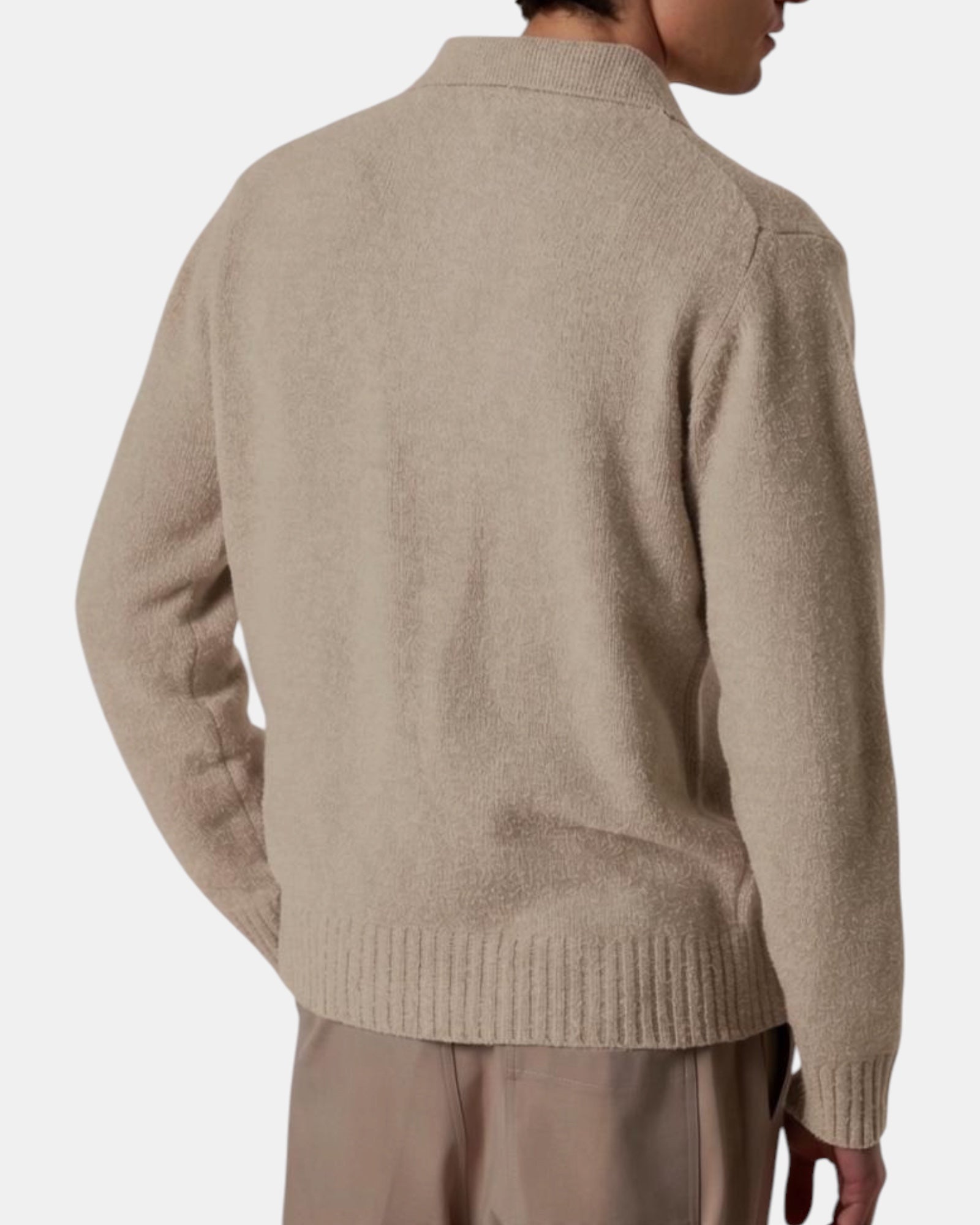 Daniele Fiesoli – Polo in maglia in filato mouliné sabbia