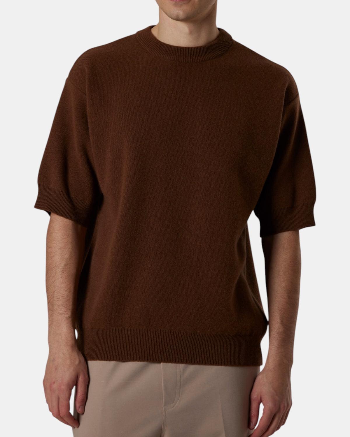 Daniele Fiesoli – Maglia paricollo a mezza manica in piquet misto cashmere