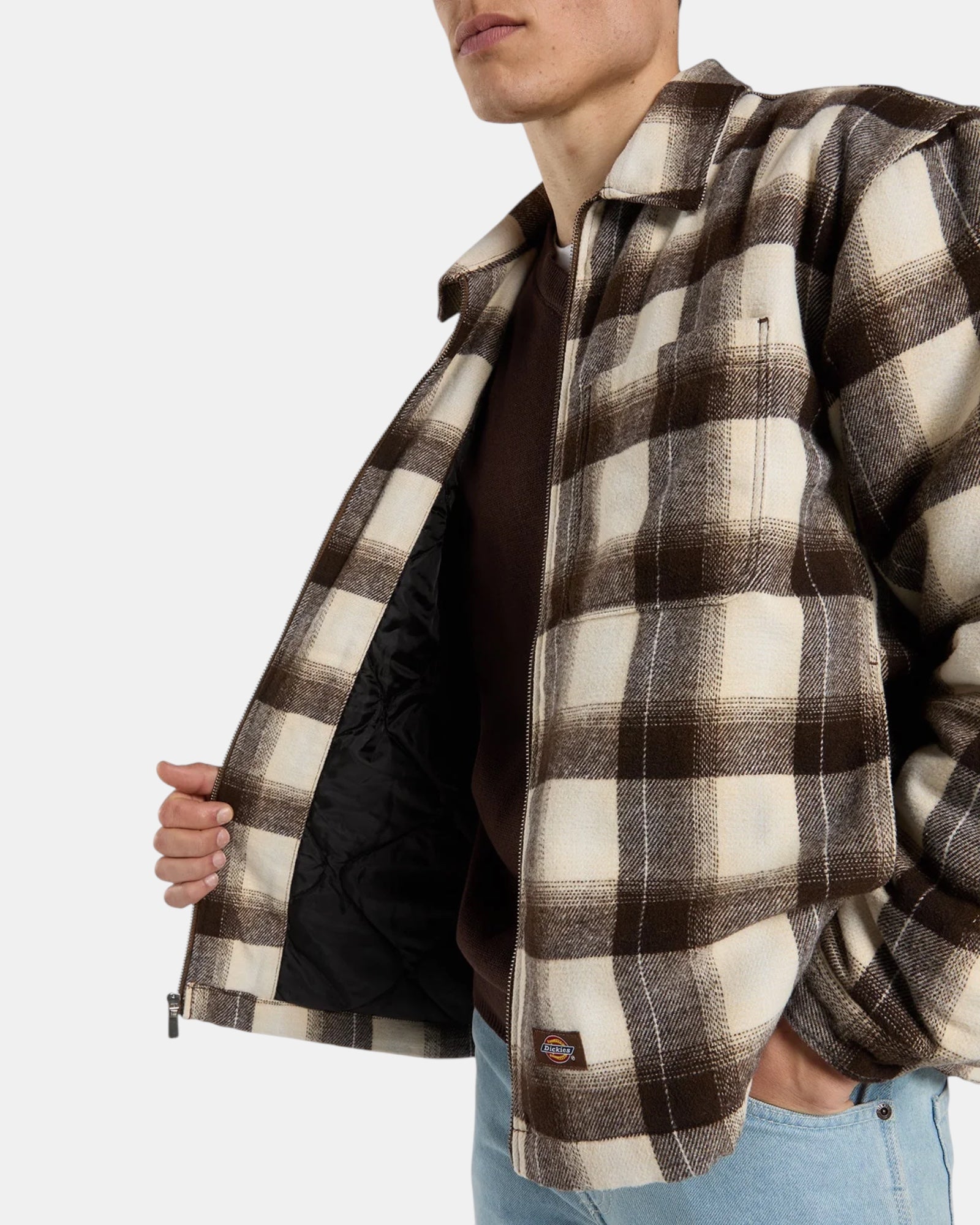 Dickies Florence – Giacca-camicia oversize in flanella a quadri Marrone