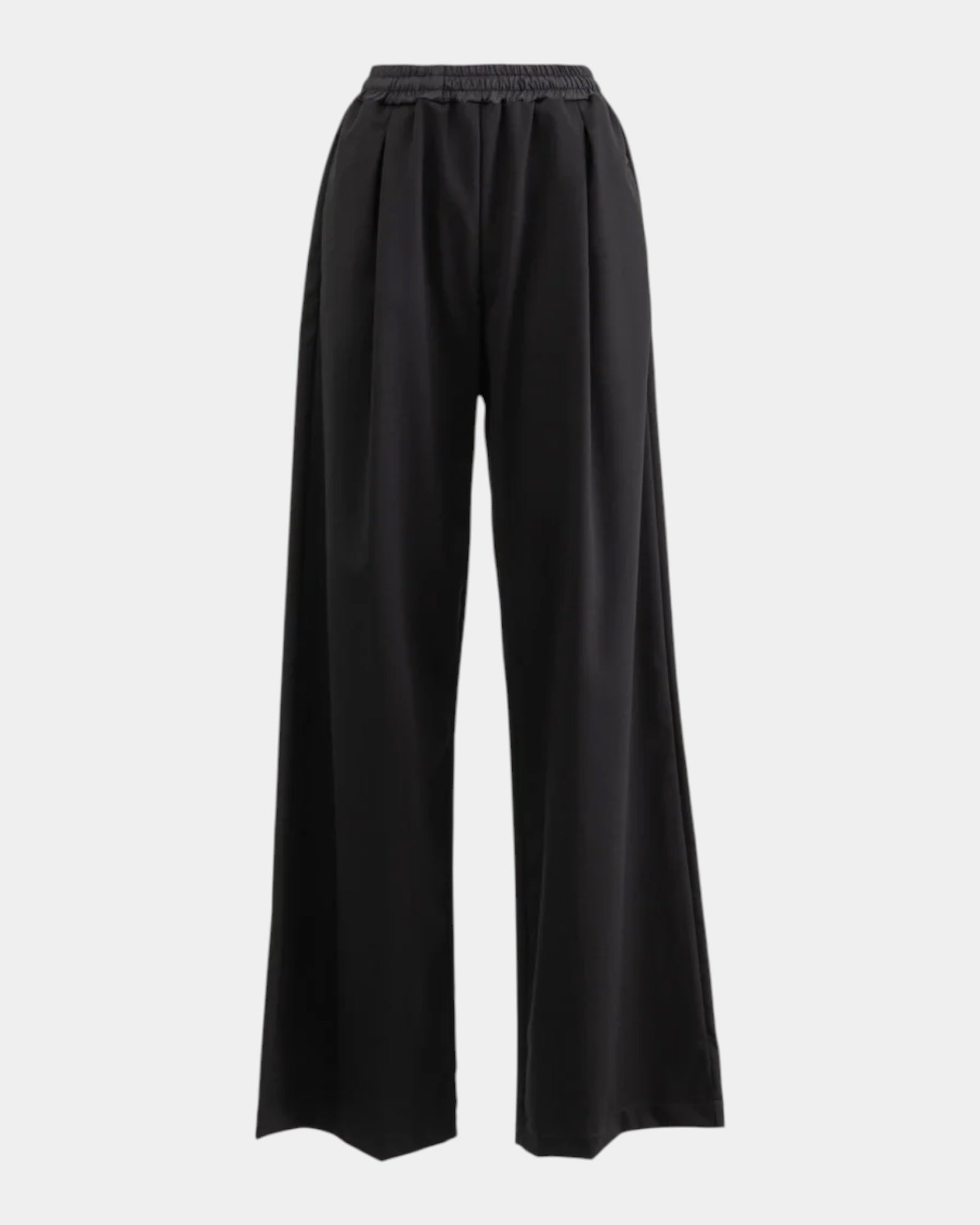 Hinnominate – Pantalone con pinces e coulisse in misto lana Nero