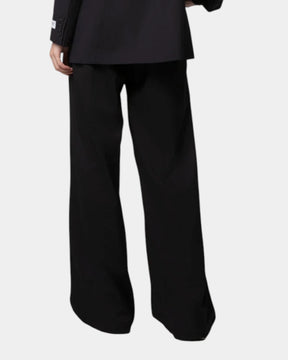 Hinnominate – Pantalone con pinces e coulisse in misto lana Nero