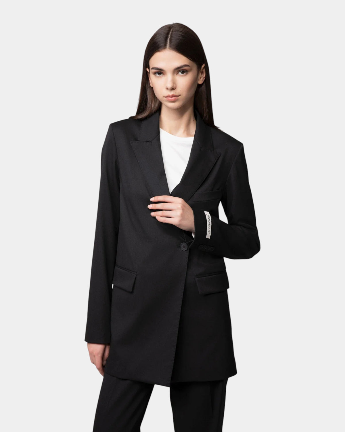 Hinnominate – Blazer doppiopetto in misto lana Nero