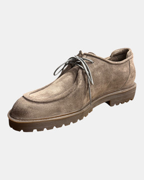 Hundred100 – Derby in suede con mascherina e suola carrarmato Tortora