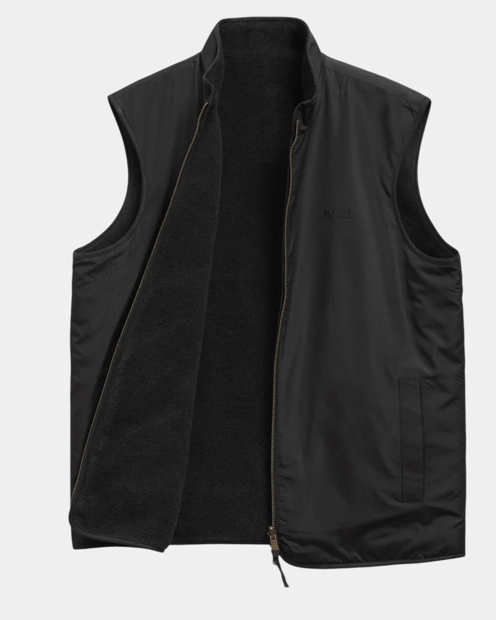 Barbour International – Gilet reversibile in pile Nero