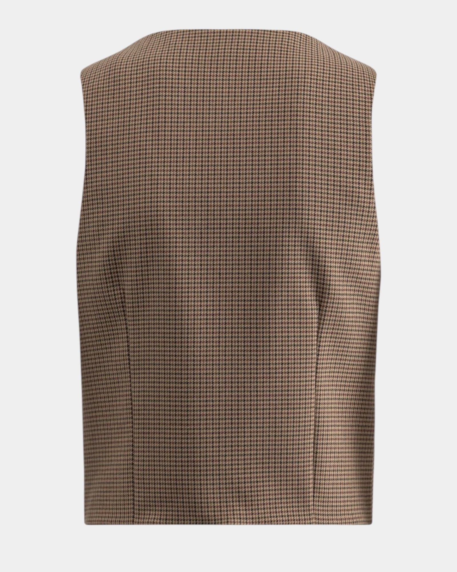 Mar de Margaritas – Gilet monopetto Micro pied de poule cammello