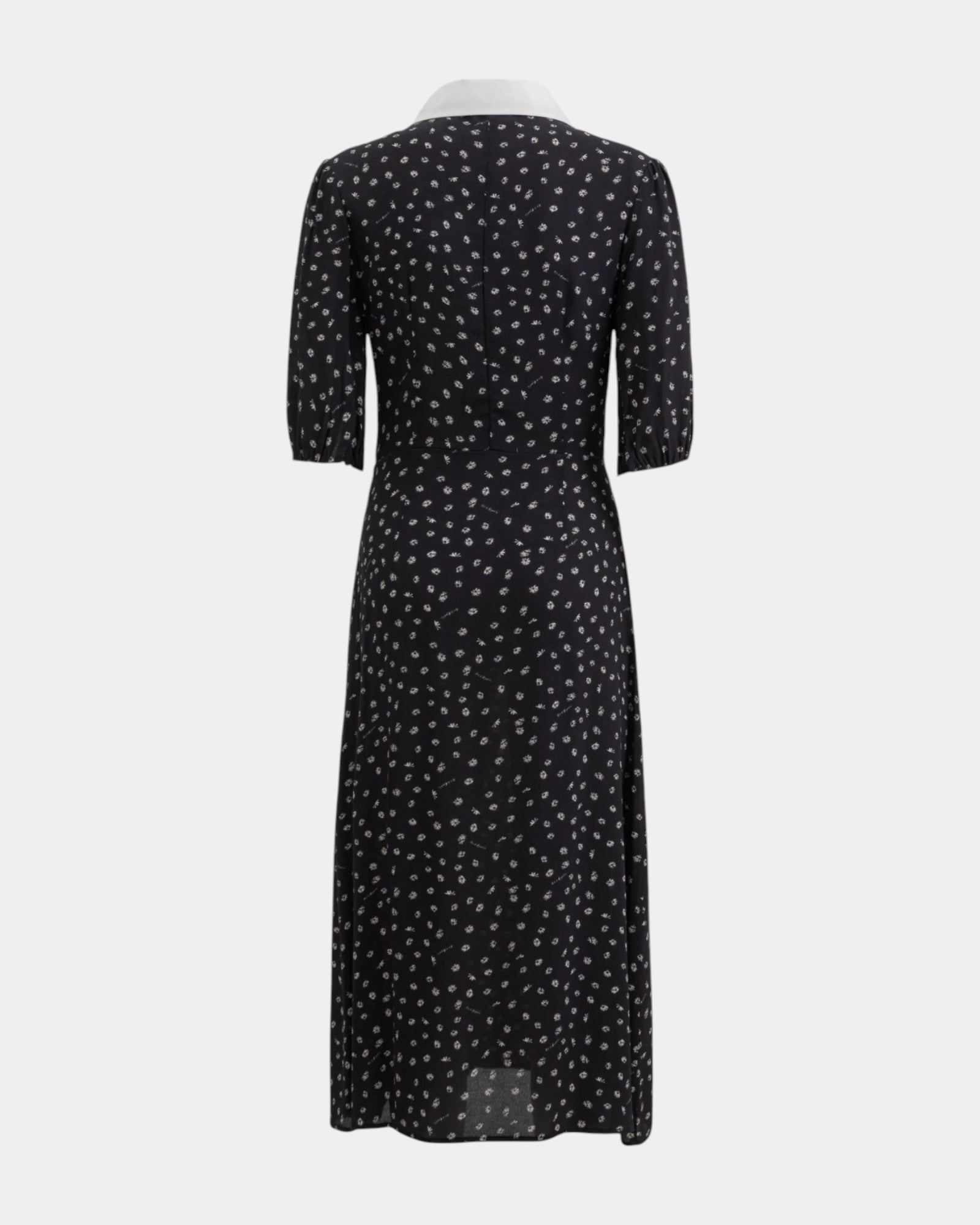Mar de Margaritas – Abito midi con colletto a camicia Nero