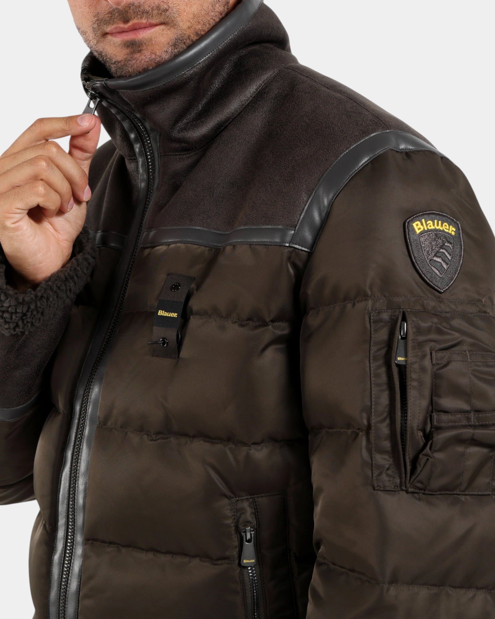 Blauer Organ New – Giubbotto imbottito con inserti in ecopelliccia Marrone scuro