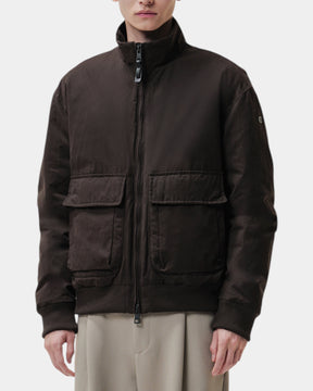 Duno Sylon – Bomber in cotone tecnico cerato Marrone scuro