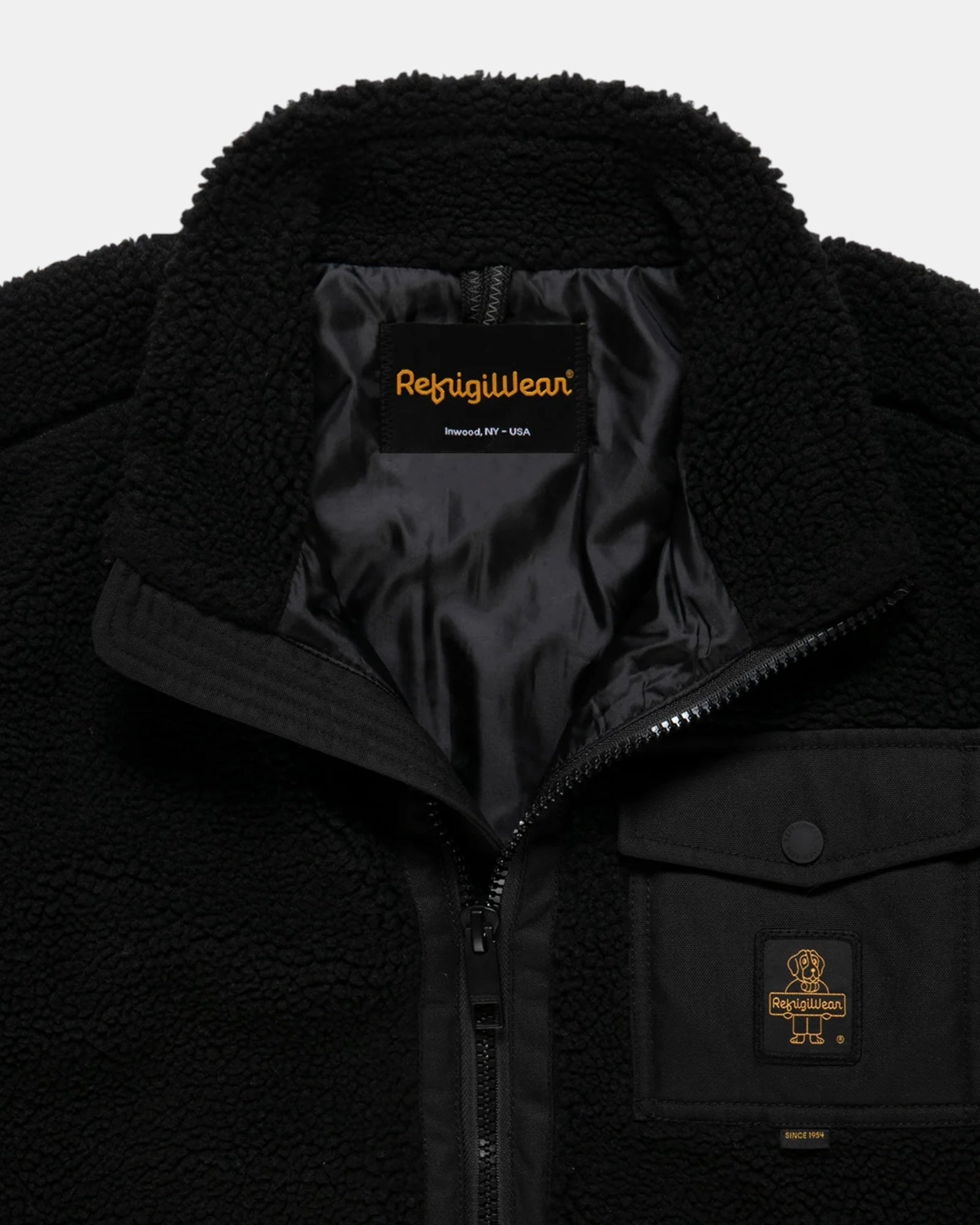 RefrigiWear Tempest – Giacca in teddy effetto sherpa Nera