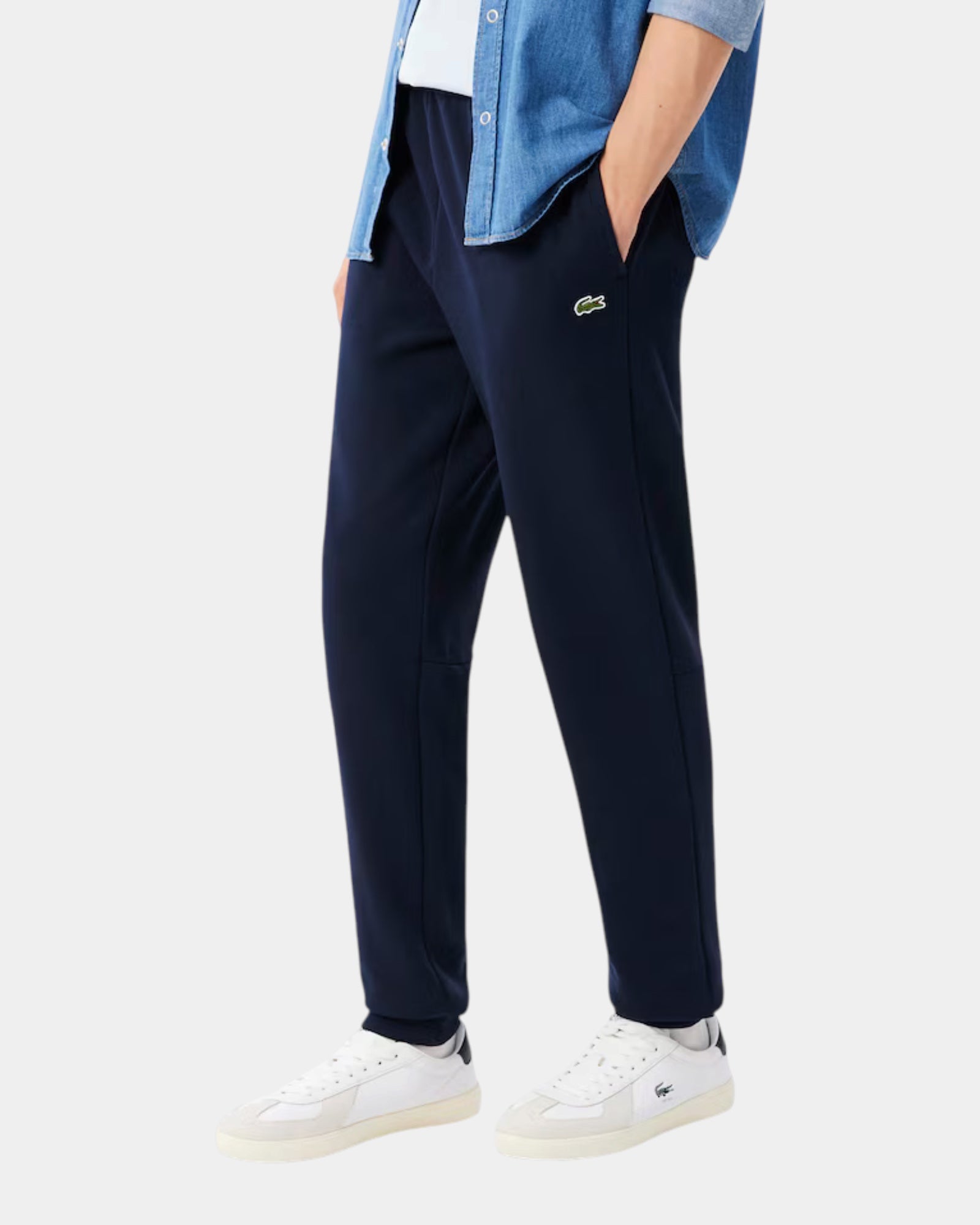 Lacoste Pantaloni Tuta in Tessuto Felpato