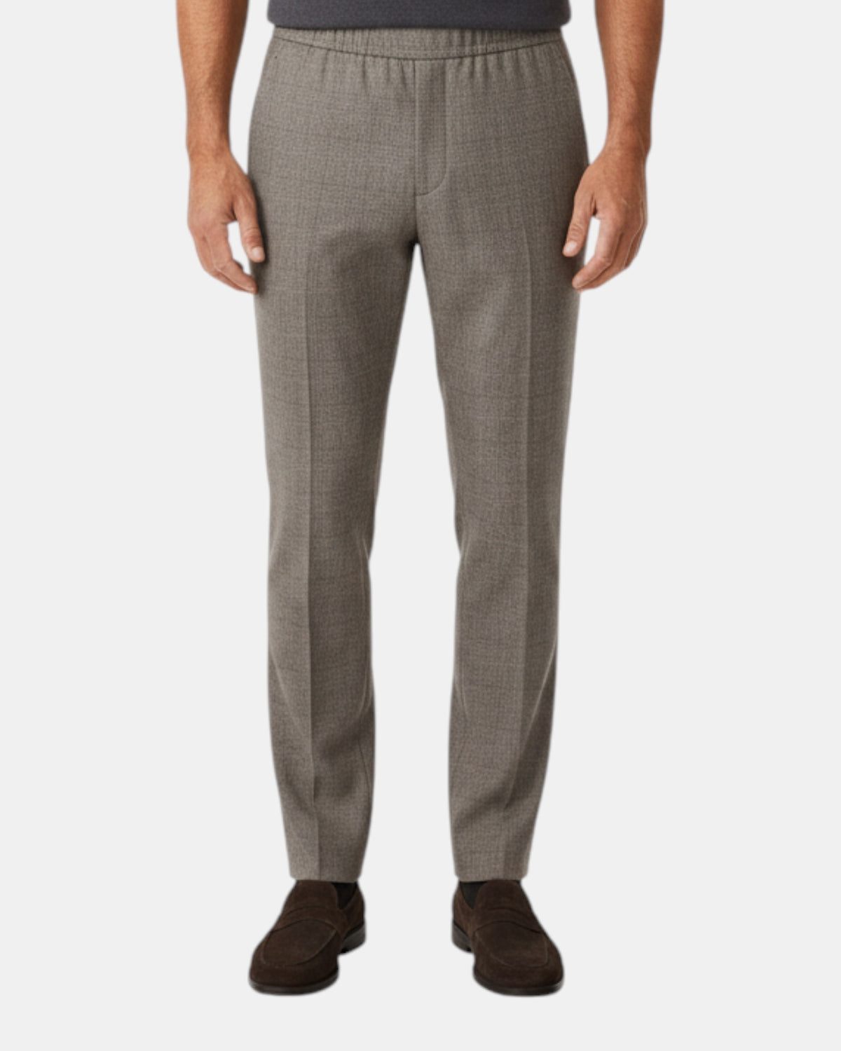 PMDS Steve – Pantalone slim in misto lana principe di Galles Beige