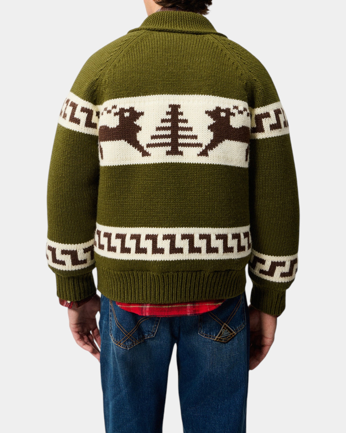 Roy Roger's Cowichan – Giacca imbottita in maglia jacquard Verde